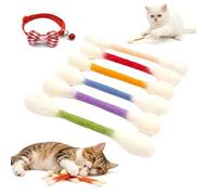 Jouet géant pour chat en forme de coton-tige avec herbe à chat premium - Jouet interactif en coton à mordiller pour chats d'intérieur - Bâtonnets à mâcher doux en peluche pour la dentition (A)