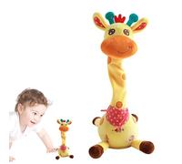 Jouet girafe électronique - Animal de danse en peluche douce | Twisting Light Up Musical Toy qui répète votre voix avec des mouvements de danse amusants, un jouet bébé interactif mignon pour les garço