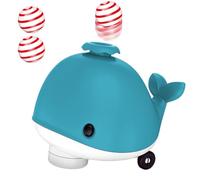 Jouet gonflable de piscine à baleines - Flotte de piscine de baleines pour | Mignon jouet de balle flottant de dauphin avec dauphin | roues flexibles et fonction musicale, ventilateur de