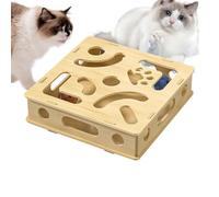 Jouet grattoir pour chat en bois - interactif, puzzle de lime avec balle à cloche, design classique moderne | Jouet amusant pour animaux de compagnie pour soutenir les chatons jouent et protègent