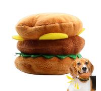 Jouet grinçant pour chiot, peluche hamburger douce, accessoire pour animaux de compagnie avec couineur intégré, outils d'entraînement aux morsures avec texture douce, jouet pour chien avec style