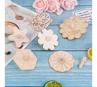 Jouet Gyroscopique En Bois Blanc Pour Enfants, Peint À La Main, Créatif, Bricolage, 1/6, Pièces/Ensemble
