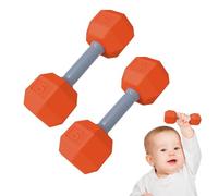 Jouet Haltère - Jouet à Grelot Poids | Joueť Haltère d'Entraînement 2 Pièces pour Exercices, Joueť Sensoriel Léger à Grelot & à Mâcher pour Bébés & Parents Fitness, ABS, Multicolore, Lot de 1