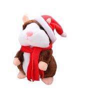 Jouet Hamster Parlant Matière Douce, Enregistre et Répète, Enregistreur | Peluches Interactives Hamster Parlant Doux, Design Mignon, Voix Drôle, Hamster, Amusement Garçons Marron foncé