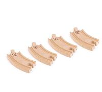 Jouet Hape 4 Pièces Pack d'Extension de Rails Circuit Train Bois - Lot Virages Courts en Bois de Hêtre - Jeu Educatif pour Enfant de 3 Ans et Plus - Compatible Marques Traditionnelles Circuit Train