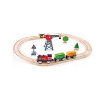 Jouet Hape Circuit pour Train de Marchandise - Jouet Multicolore de 19 Pièces - Jeu de Construction pour Enfant de 3 Ans & Plus - Compatible avec Les Circuits de Train Bois de Marque Traditionnelles