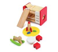 Jouet Hape - Ensemble Chambre Enfant pour Maison de Poupée en Bois - Accessoires Chambre Enfant en Bois Lit Superposé - Jouet pour Fille et Garçon - Jeux pour Enfant à partir de 3 Ans -