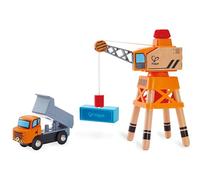 HaPe International – Jouet Grande grue à perche pour circuit train bois – Magnétique, dès 3 ans