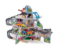 Jouet Hape Grande Montagne Minière pour Circuit Train en Bois, 32 Pièces, 3 Niveaux - Chemin de Fer, Grue, Pont, Tunnels - Jeu Educatif Enfant de 3 Ans et Plus - Compatible Marques Traditionnelles
