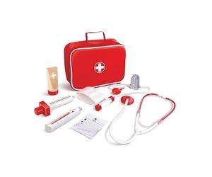 Jouet Hape Malette Docteur Enfant - Trousse de Docteur Complète avec Ses Six Accessoires de Médecine - Jeu de Role et d'Imitation pour Enfants Entre 2 et 4 Ans