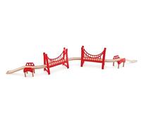 Hape Great Double Suspension Bridge Rouge