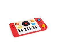 Jouet Hape - Table de Mixage DJ Mix - Clavier de Synthé et Disque Noir - Jouet pour Enfant à partir de 12 Mois - Jeu Musical Garçon et Fille - Sensoriel, Sonore et Coloré