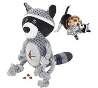 Jouet Indestructible pour Chien - Peluche Sonore Interactive à Mâcher pour Petits et Moyens Chiens - Doudou Couineur Gris