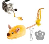 Jouet intelligent pour animal de compagnie, jouet électrique interactif en forme de souris pour chat, animal en peluche réaliste avec lumière et son LED, stimule la stimulation mentale et l'exercice
