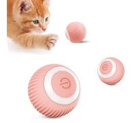 Jouet Intelligent pour Chat, Boule Électrique Automatique Rechargeable, 360° Mouvement Irrégulier, Balle Roulante Automatique, pour Chats d'Intérieur Adultes (Rosa