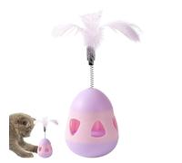 Jouet interactif 2 en 1 pour chat - Corde en acier au carbone - Jouet de suivi avec plume - Rotation à 360 ° - Mouvement mental et physique