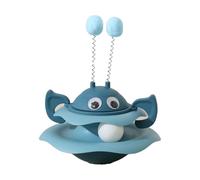 Jouet Interactif 2- en-1 pour Chat - EU à Bascule avec 2 Boules - Jouet Chat Oiseau Volant - Stimule l'Instinct de Chasse - Matériau ABS Sécuritaire Jouet Chat Interieur ABS Sécuritaire (Bleu)