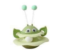 Jouet Interactif 2- en-1 pour Chat - EU à Bascule avec 2 Boules - Jouet Chat Oiseau Volant - Stimule l'Instinct de Chasse - Matériau ABS Sécuritaire Jouet Chat Interieur ABS Sécuritaire (Vert)