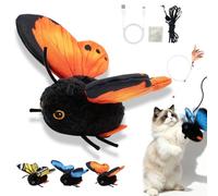 Jouet interactif à détection intelligente en forme de papillon pour chat, jouet rechargeable pour chat, mouvement des ailes réaliste qui encourage le traque, la poursuite, les batailles, prend en