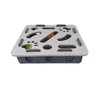 Jouet interactif à griffer pour chat - Labyrinthe - Puzzle en feutre pour enrichir la stimulation mentale avec boules de clochette - Grand centre d'activités gris - Convient pour chats d'intérieur C