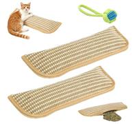 Jouet interactif à mâcher à l'herbe à chat, oreiller à herbe à chat en sisal, jouet à herbe à chat pour intérieur et chat adulte (2 pièces-S)