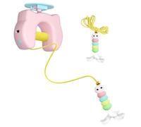 Jouet interactif à suspendre pour chat - Chargement USB - Jouet de chasse à plumes et rebond automatique - Outil pour soulager l'ennui et l'énergie brûlée (combinaison rose avec 1 tête de rechange)