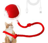 Jouet Interactif Balle pour Chat,360° Rolling Jouet Intelligent pour Chat,Jouet pour Chat Électrique avec Recharge USB, 3 Modes de Travail Balle Roulante Automatique pour Petits Chiens (Rouge)