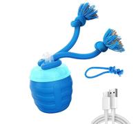 Jouet Interactif Chien, Balle pour Chien-Intelligent Rechargeable, Jouet pour Chiot Occupation, pour Chiot avec Ficelle, Soulage l'ennui et le Stress, Convient aux Petits et moyens Chiens (Bleu)