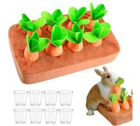 Jouet interactif d'enrichissement pour lapin, cache-cache et cherche avec carotte en peluche pour l'ennui et la stimulation, puzzle lapin pour chiots, cochons d'Inde, chaton, chaton, chinchilla