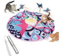 Jouet Interactif Électriques pour Chats avec 7 en 1 Laser Pointeur Chats, 2 en 1 Jouet Chat Automatique avec Papillon Rotatif à 360° et Teaser pour Chat, Jouet Cache-Cache pour Chaton & C/Hat Adulte