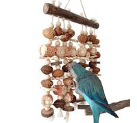 Jouet interactif en bois naturel pour perruches et poules - Pour perruches et poules - Pour une utilisation en intérieur et en extérieur comme la terrasse, le rebord de fenêtre