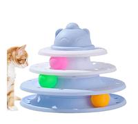 Jouet interactif en forme de balle pour chat à 3 niveaux | Cat Ball Track Toys Tour de sport avec balles colorées pour jouer Exercice de chasse Delr