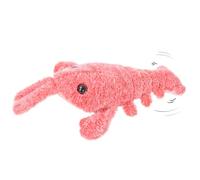 Jouet interactif en forme de homard souple pour chien, jouet interactif en peluche pour chien, un jouet indestructible qui saute et bouge convient aux chiens de taille moyenne, rose