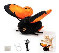 Jouet interactif en forme de papillon à détection intelligente pour chat, mouvement d'aile réaliste, déclenchement du capteur, orange