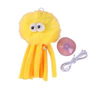 Jouet interactif en forme de pieuvre à suspendre avec clochette en peluche douce avec élastique pour chaton d'intérieur