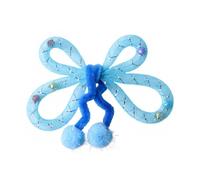 Jouet interactif en maille pour chat, jouet flexible à mâcher papillon avec | Jouet en maille durable pour chat avec clochettes pour un jeu interactif, parfait pour la santé des chatons d'intérieur. Bleu