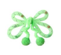 Jouet interactif en maille pour chat, jouet flexible à mâcher papillon avec | Jouet en maille durable pour chat avec clochettes pour un jeu interactif, parfait pour la santé des chatons d'intérieur. Vert