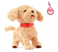 Jouet interactif en Peluche pour Chien, télécommande avec Laisse, réponse Tactile Intelligente, Fonctions Parler et Chanter, Conception Douce et Durable pour Les Enfants #A