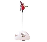Jouet interactif en plumes pour chat, ressort, base ventouse, baguette à plumes, perchoir de fenêtre, entraînement pour chatons, 6,42 x 4,09 x 4,09 cm