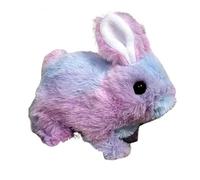 Jouet Interactif Lapin Simulé Animal de Compagnie avec Fonctions Sonores et de Marche Lapin en Peluche à Poils Longs