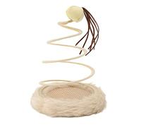 Jouet interactif Pliable pour Chat, Plaque à Ressort, Haute élasticité, Jouet à gratter Stable pour Chat Debout avec Plaque à Ressort en Spirale pour Chats d'intérieur, Peluche (Petite Boule)