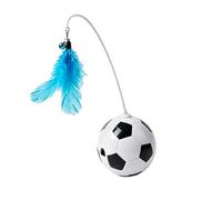 Jouet interactif pour chat - 10,5 x 10,5 x 24,5 cm - Ballon de football avec plume - Distributeur de collations pour chats de petite et moyenne taille - Jouet d'intelligence pour mouvement et activité