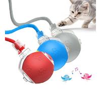 Jouet interactif pour Chat, 2025 Nouveau Speedy Tail 2.0, Balle Roulante Automatique avec 3 Modes Chants D'oiseaux Pet Smart Rolling Ball Défilement Irrégulier à 360° Jouet pour Chien Chat (3PC)