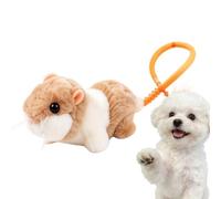 Jouet interactif pour chat Accessoires en peluche réaliste avec une queue | Souris jouet destinée aux chats et félins intérieur maison dortoir chambre passage de porte exercice Marron blanc