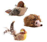 Jouet Interactif Pour Chat - Activation Tactile - Imitation D'oiseau Chantant - à Plumes D'intérieur (3 Pièces)