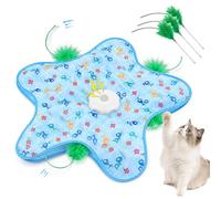 Jouet interactif pour chat, auto-activité, 3 modes, jouet électrique pour chat, jouet de chasse avec son et lumière pour jeu, entraînement, escalade, 2 plumes mobiles