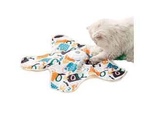 Jouet Interactif Pour Chat - Automatique Rechargeable Activé Par Mouvement Tapis De Jeu | Plume Mobile Amusement Chatons | Lutte Ennui Exercice Dresseur, Activité Stimulante Animal Domestique Maison