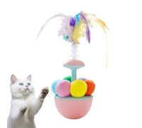 Jouet interactif pour chat, autonome, et ennuyeux | Balle Teaser pour chaton avec plumes - Pour l'intérieur - Ennui - Activité - Pour animaux de compagnie