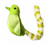 Jouet interactif pour chat avec clochette et aile en peluche à longue queue | Peluche Polyester Interactif Bell Wing Teaser pour Chaton Soulagement Ennui Vert