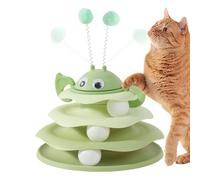 Jouet interactif pour chat avec plateau tournant - Tour puzzle à 3 couches - Pour salon, sous-sol, maison, appartement, ferme